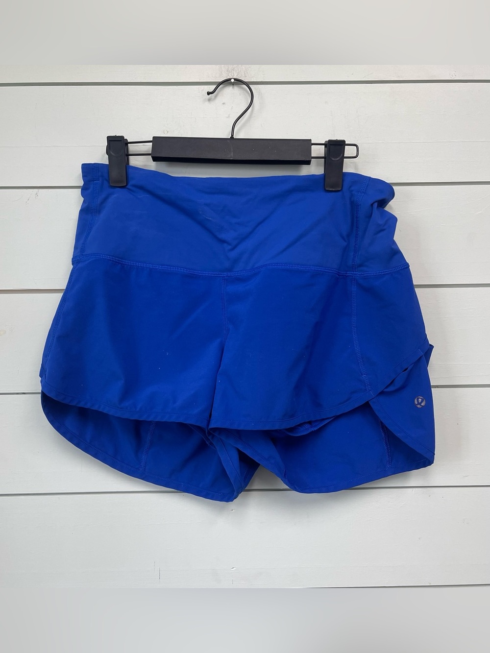 Lululemon speed up shorts 2.5" high waist jet stream blue women's size 8